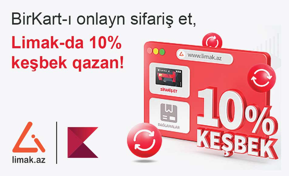 Limak-dan sifariş et, BirKartdan keşbek qazan!