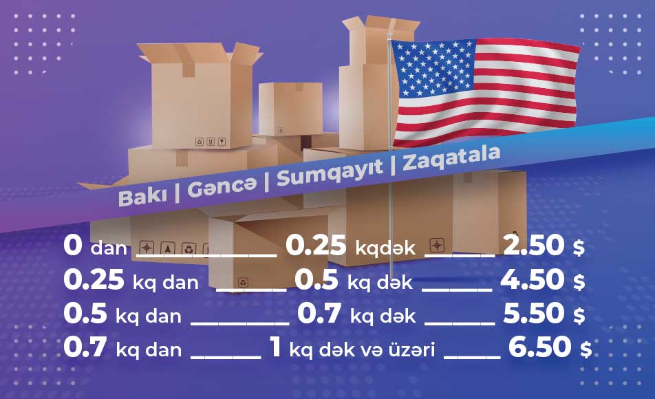 Amerikadan daşınma tariflərinə yenilik etdik!
